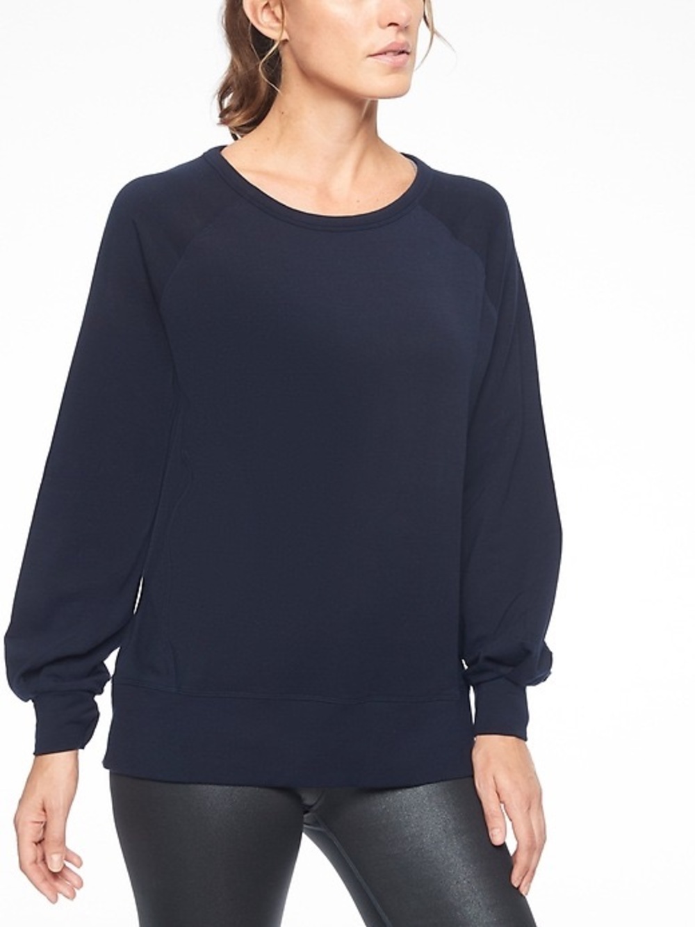Athleta Bandha Navy Sweatshirt Modal Blend Size Small